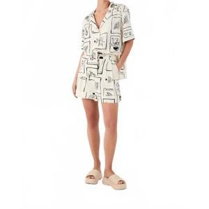 NEW DRESS TO iara print bermuda shorts in black/cream